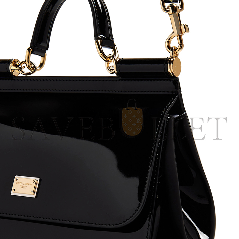 DOLCE GABBANA SICILY DAUPHINE HANDBAG PATENT LEATHER BB6002A103780999 (25*20*12cm)